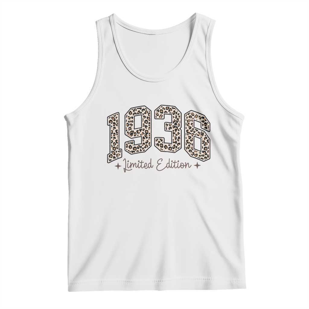 1936 Retro Birthday Tank Top 90 Year Old Leopard 90th Birthday Gifts For Women TS10 White Print Your Wear
