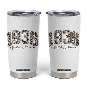 1936 Retro Birthday Tumbler Cup 90 Year Old Leopard 90th Birthday Gifts For Women TS10 White Print Your Wear