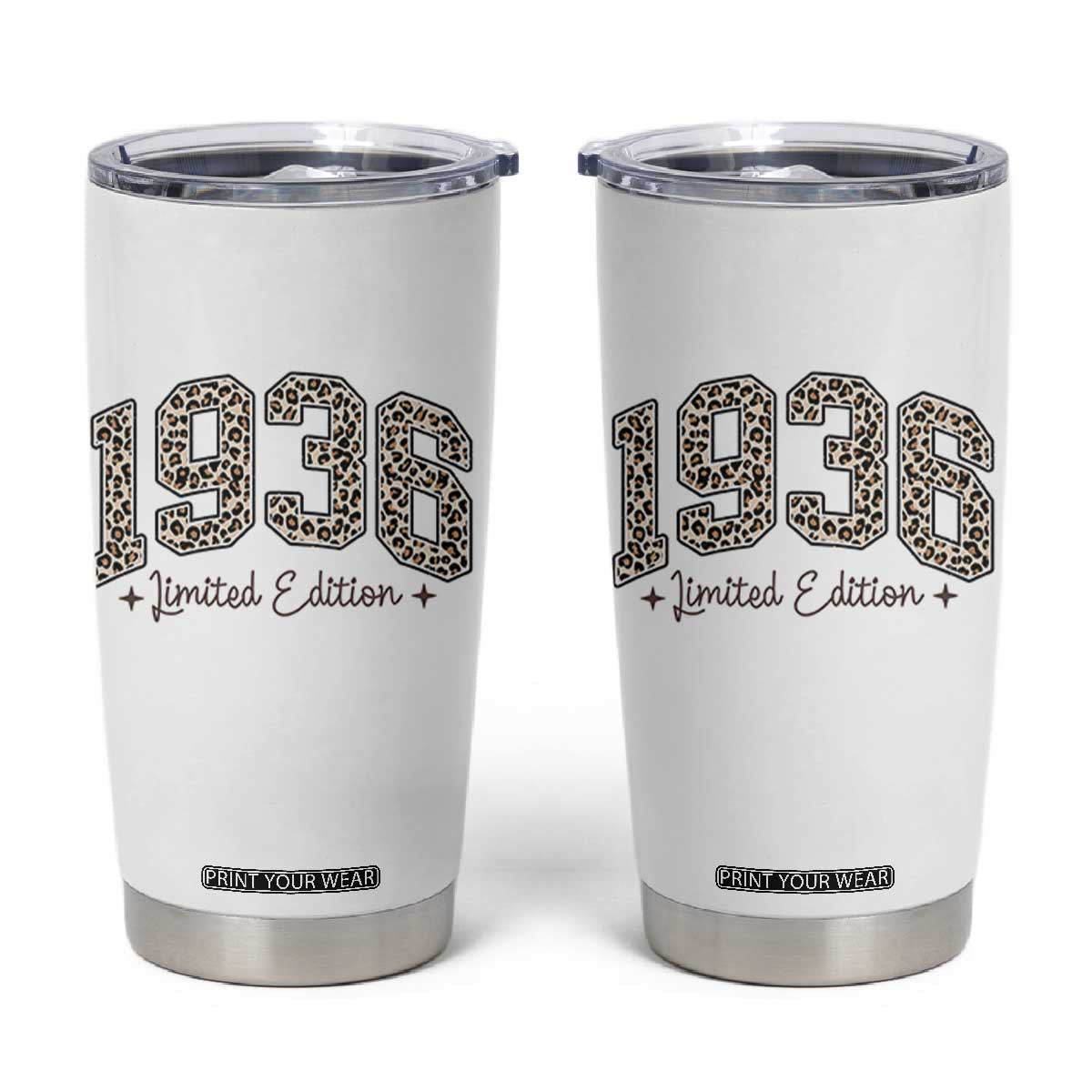 1936 Retro Birthday Tumbler Cup 90 Year Old Leopard 90th Birthday Gifts For Women TS10 White Print Your Wear