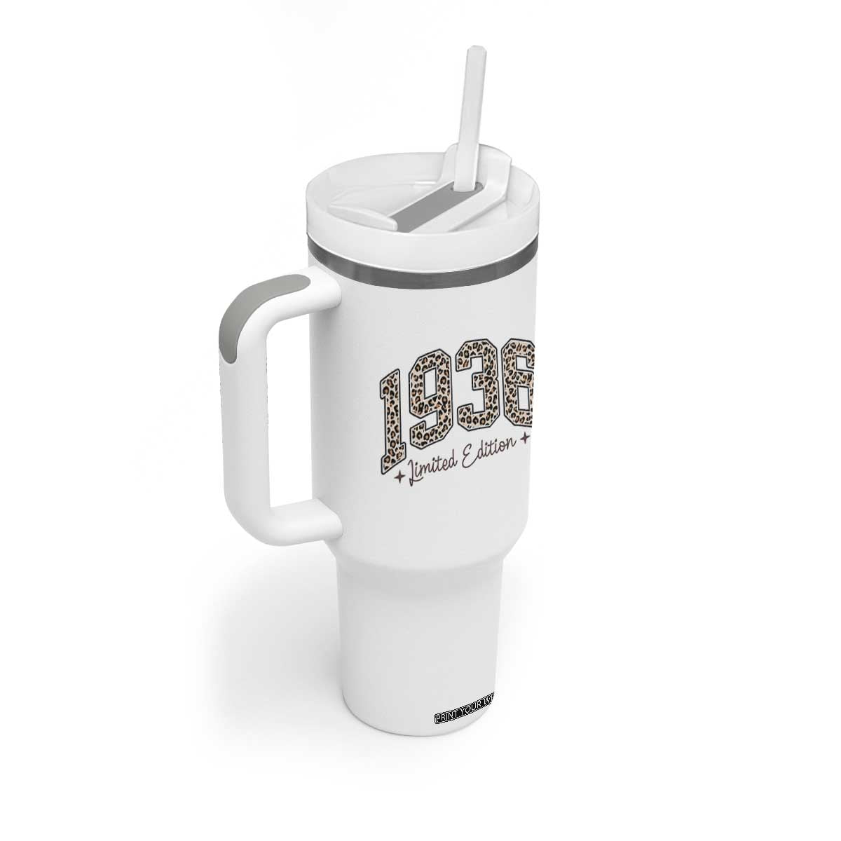 1936 Retro Birthday Tumbler With Handle 90 Year Old Leopard 90th Birthday Gifts For Women TS10 Print Your Wear