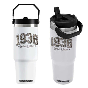 1936 Retro Birthday Flip Straw Tumbler 90 Year Old Leopard 90th Birthday Gifts For Women TS10 One Size: 30 oz White Print Your Wear