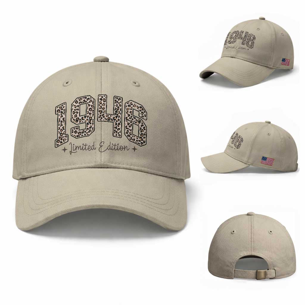 1946 Retro Birthday Baseball Cap 80 Year Old Leopard 80th Birthday Gifts For Women TS10 Baseball Cap Universal Fit Beige Print Your Wear