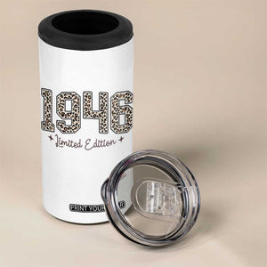 1946 Retro Birthday 4 in 1 Can Cooler Tumbler 80 Year Old Leopard 80th Birthday Gifts For Women TS10 Print Your Wear
