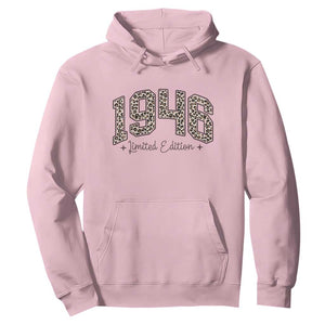 1946 Retro Birthday Hoodie 80 Year Old Leopard 80th Birthday Gifts For Women TS10 Light Pink Print Your Wear