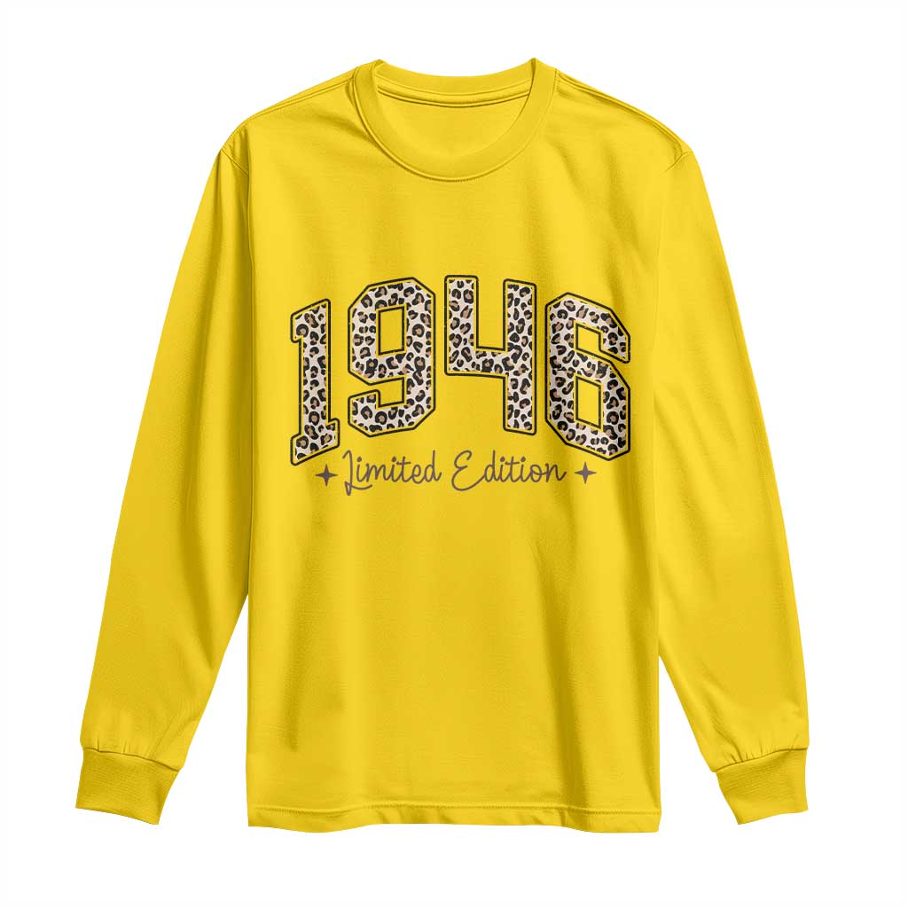 1946 Retro Birthday Long Sleeve Shirt 80 Year Old Leopard 80th Birthday Gifts For Women TS10 Daisy Print Your Wear