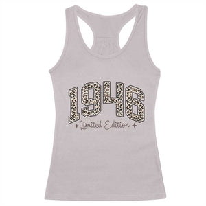 1946 Retro Birthday Racerback Tank Top 80 Year Old Leopard 80th Birthday Gifts For Women TS10 Ice Gray Print Your Wear