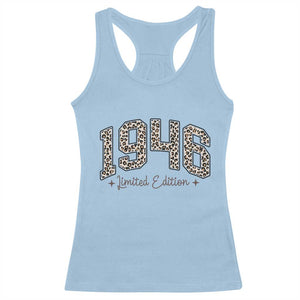 1946 Retro Birthday Racerback Tank Top 80 Year Old Leopard 80th Birthday Gifts For Women TS10 Light Blue Print Your Wear