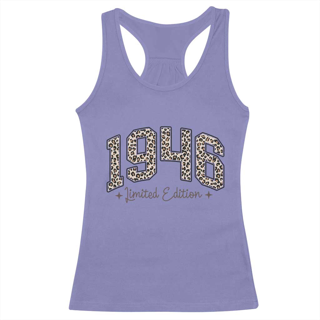 1946 Retro Birthday Racerback Tank Top 80 Year Old Leopard 80th Birthday Gifts For Women TS10 Violet Print Your Wear