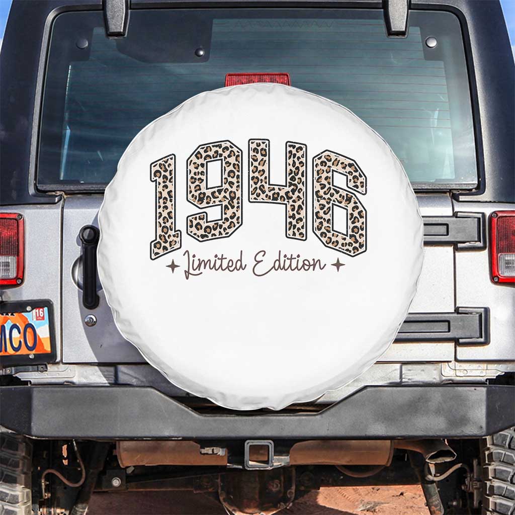 1946 Retro Birthday Spare Tire Cover 80 Year Old Leopard 80th Birthday Gifts For Women TS10 No hole White Print Your Wear