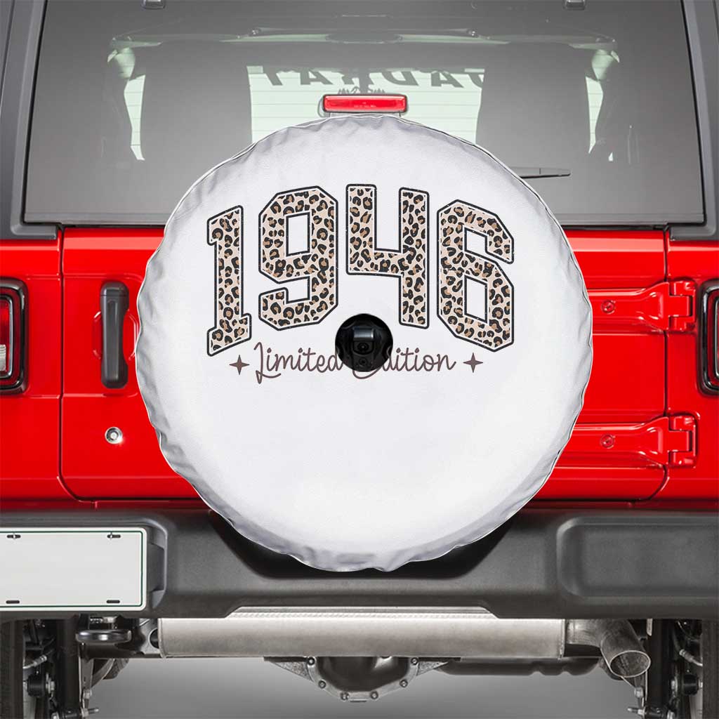 1946 Retro Birthday Spare Tire Cover 80 Year Old Leopard 80th Birthday Gifts For Women TS10 White Print Your Wear