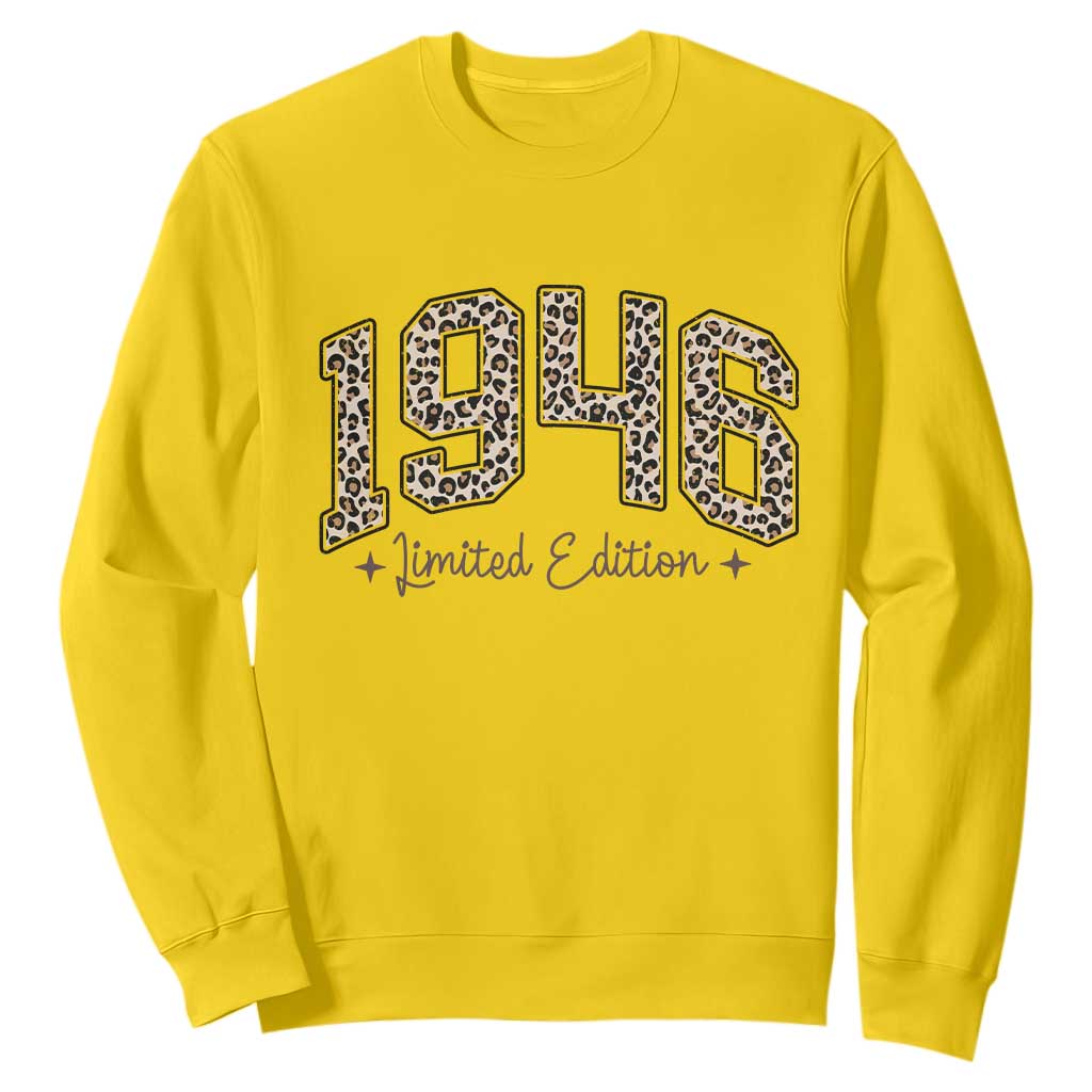 1946 Retro Birthday Sweatshirt 80 Year Old Leopard 80th Birthday Gifts For Women TS10 Daisy Print Your Wear