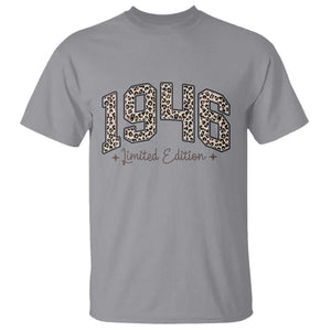 1946 Retro Birthday T Shirt 80 Year Old Leopard 80th Birthday Gifts For Women TS10 Sport Gray Print Your Wear