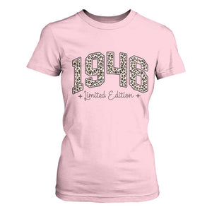 1946 Retro Birthday T Shirt For Women 80 Year Old Leopard 80th Birthday Gifts For Women TS10 Light Pink Print Your Wear