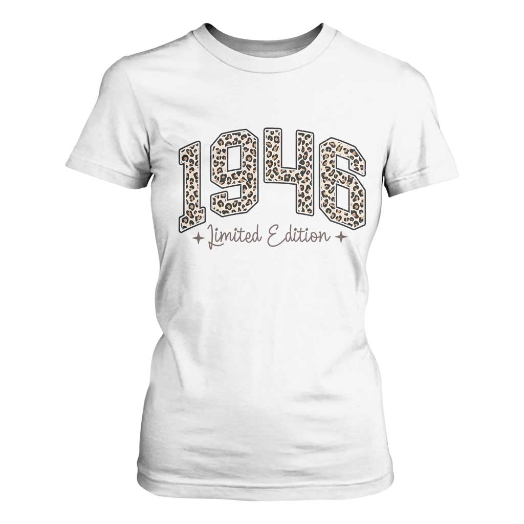 1946 Retro Birthday T Shirt For Women 80 Year Old Leopard 80th Birthday Gifts For Women TS10 White Print Your Wear