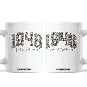 1946 Retro Birthday Coffee Mug 80 Year Old Leopard 80th Birthday Gifts For Women TS10 White Print Your Wear
