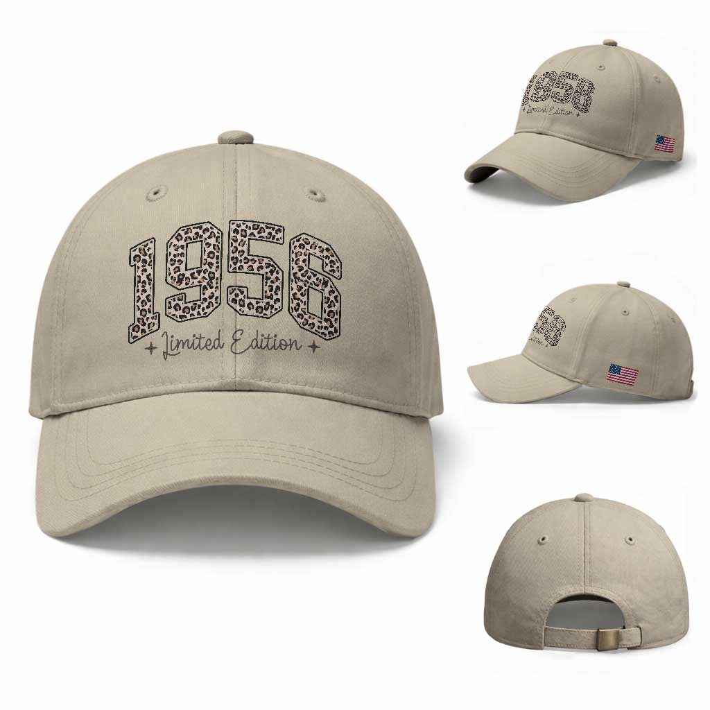 1956 Retro Birthday Baseball Cap 70 Year Old Leopard 70th Birthday Gifts For Women TS10 Baseball Cap Universal Fit Beige Print Your Wear