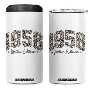 1956 Retro Birthday 4 in 1 Can Cooler Tumbler 70 Year Old Leopard 70th Birthday Gifts For Women TS10 One Size: 16 oz White Print Your Wear
