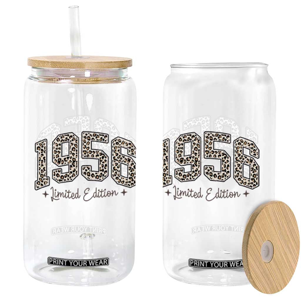 1956 Retro Birthday Glass Can 70 Year Old Leopard 70th Birthday Gifts For Women TS10 Print Your Wear