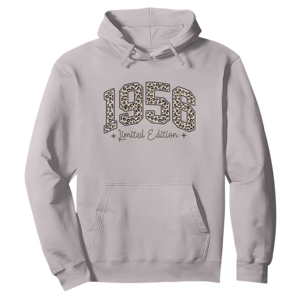 1956 Retro Birthday Hoodie 70 Year Old Leopard 70th Birthday Gifts For Women TS10 Ice Gray Print Your Wear
