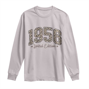 1956 Retro Birthday Long Sleeve Shirt 70 Year Old Leopard 70th Birthday Gifts For Women TS10 Ice Gray Print Your Wear