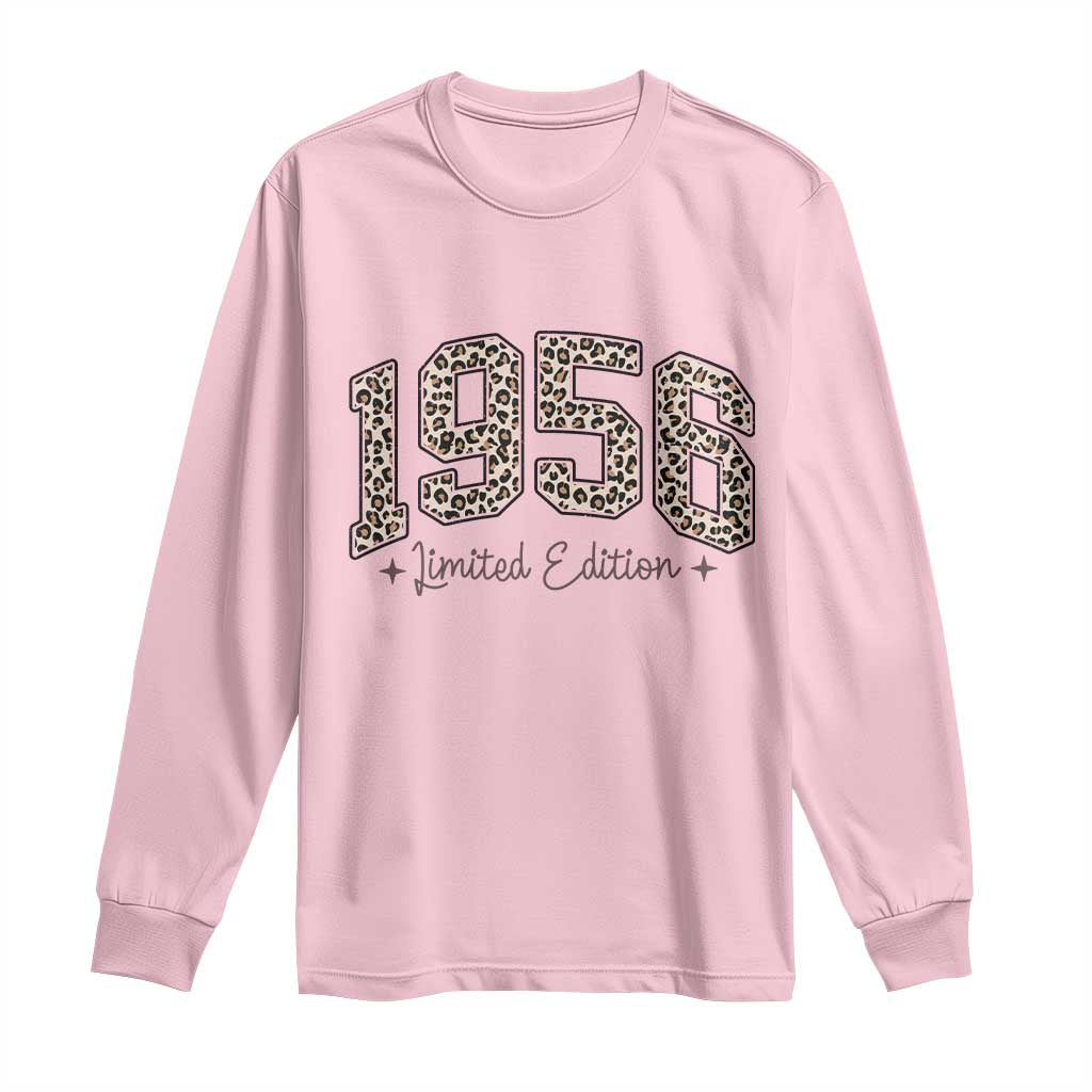1956 Retro Birthday Long Sleeve Shirt 70 Year Old Leopard 70th Birthday Gifts For Women TS10 Light Pink Print Your Wear
