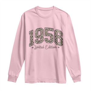 1956 Retro Birthday Long Sleeve Shirt 70 Year Old Leopard 70th Birthday Gifts For Women TS10 Light Pink Print Your Wear