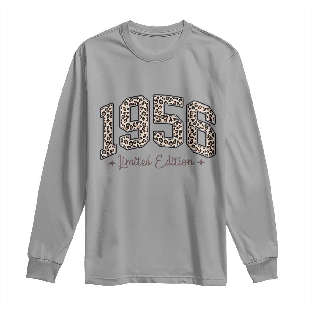 1956 Retro Birthday Long Sleeve Shirt 70 Year Old Leopard 70th Birthday Gifts For Women TS10 Sport Gray Print Your Wear
