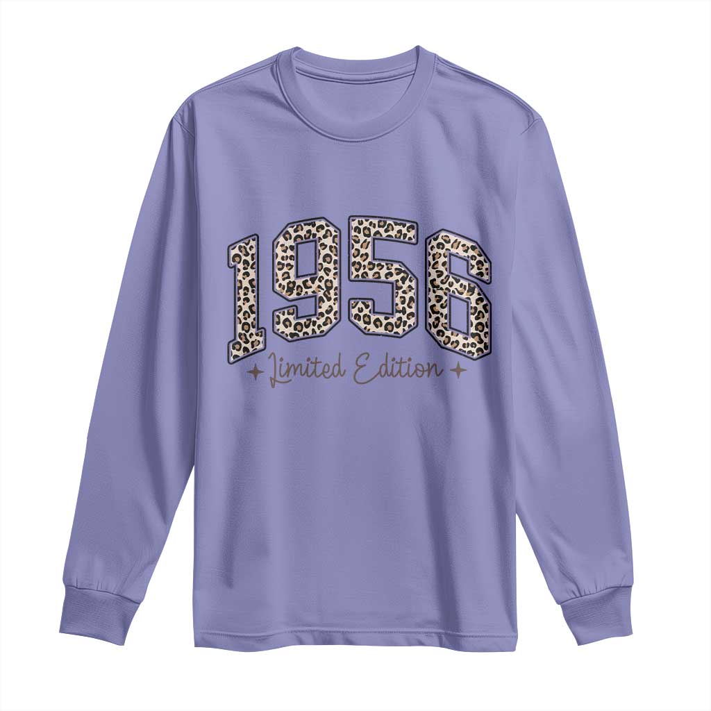 1956 Retro Birthday Long Sleeve Shirt 70 Year Old Leopard 70th Birthday Gifts For Women TS10 Violet Print Your Wear