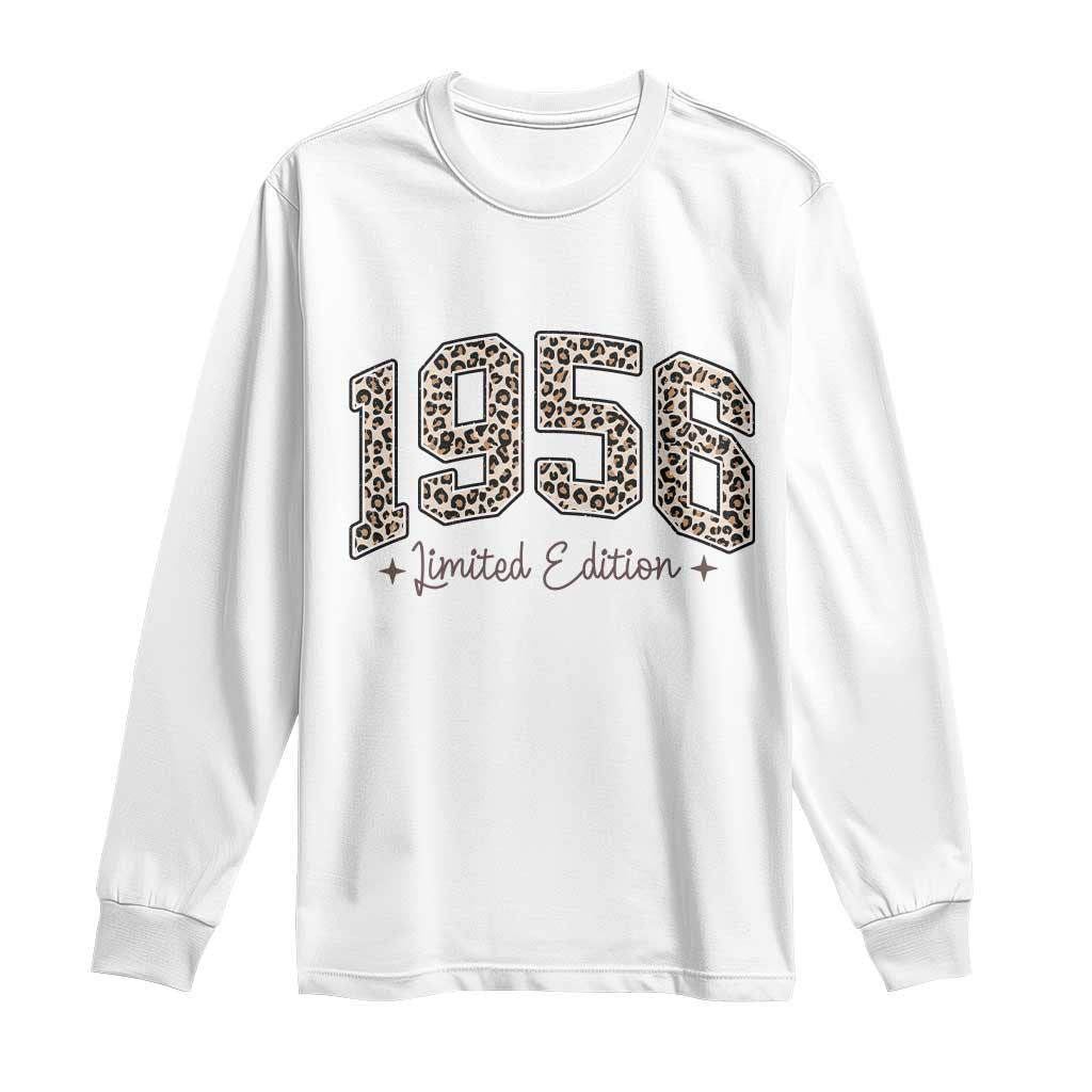 1956 Retro Birthday Long Sleeve Shirt 70 Year Old Leopard 70th Birthday Gifts For Women TS10 White Print Your Wear