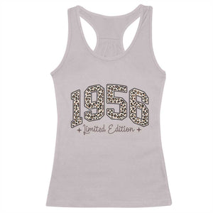 1956 Retro Birthday Racerback Tank Top 70 Year Old Leopard 70th Birthday Gifts For Women TS10 Ice Gray Print Your Wear