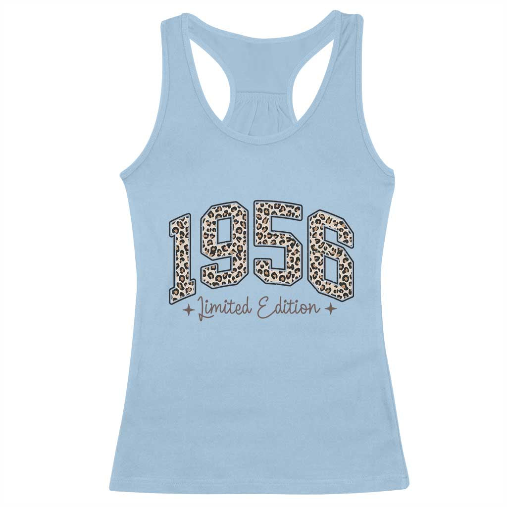 1956 Retro Birthday Racerback Tank Top 70 Year Old Leopard 70th Birthday Gifts For Women TS10 Light Blue Print Your Wear