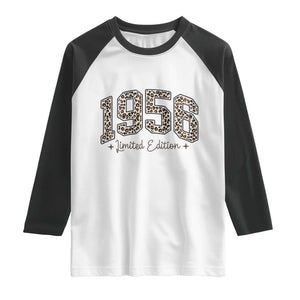 1956 Retro Birthday Raglan Shirt 70 Year Old Leopard 70th Birthday Gifts For Women TS10 White Black Print Your Wear