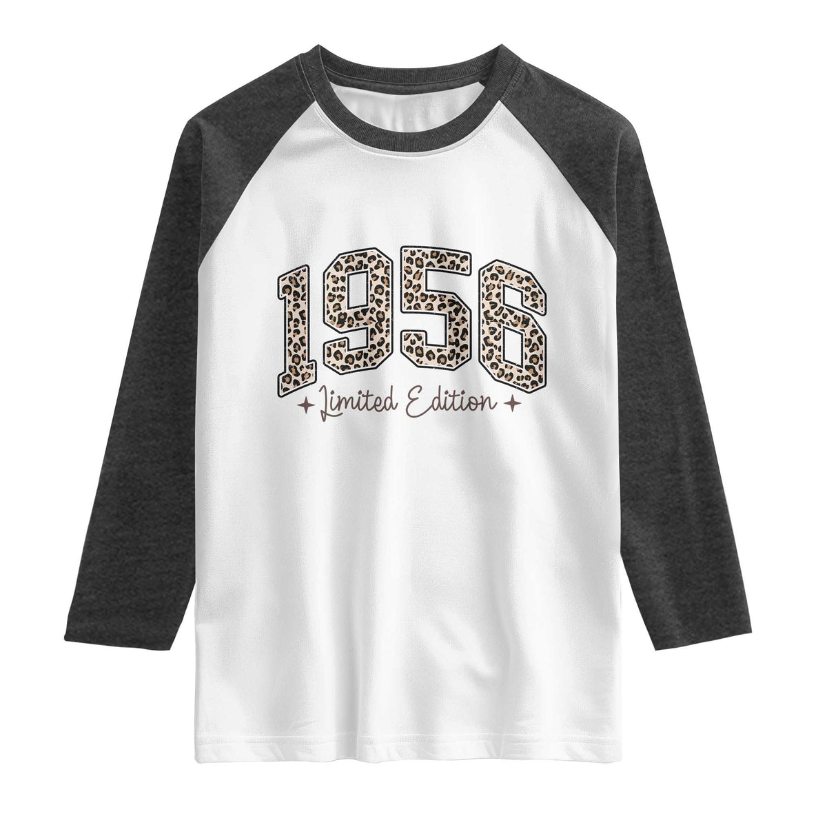 1956 Retro Birthday Raglan Shirt 70 Year Old Leopard 70th Birthday Gifts For Women TS10 White Heather Charcoal Print Your Wear
