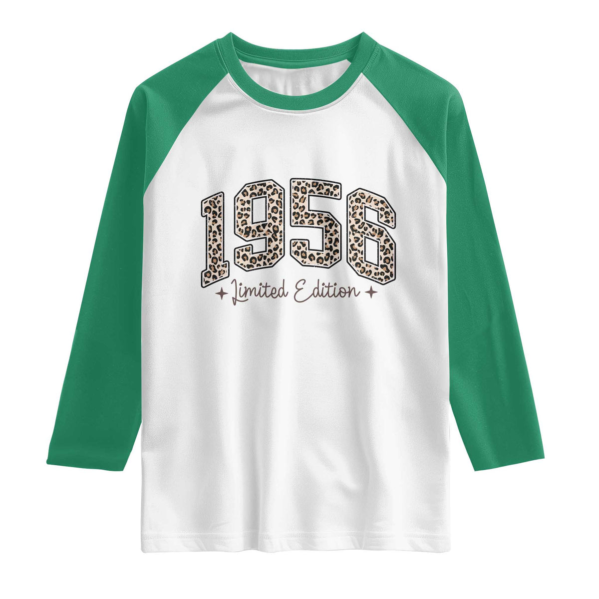 1956 Retro Birthday Raglan Shirt 70 Year Old Leopard 70th Birthday Gifts For Women TS10 White Kelly Green Print Your Wear