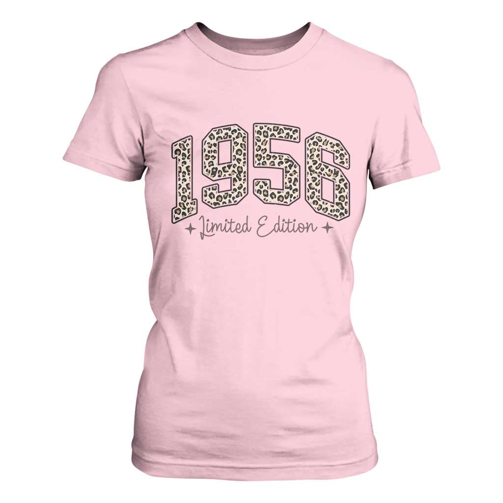 1956 Retro Birthday T Shirt For Women 70 Year Old Leopard 70th Birthday Gifts For Women TS10 Light Pink Print Your Wear