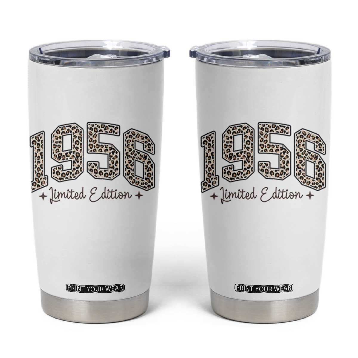 1956 Retro Birthday Tumbler Cup 70 Year Old Leopard 70th Birthday Gifts For Women TS10 White Print Your Wear