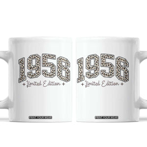 1956 Retro Birthday Coffee Mug 70 Year Old Leopard 70th Birthday Gifts For Women TS10 White Print Your Wear