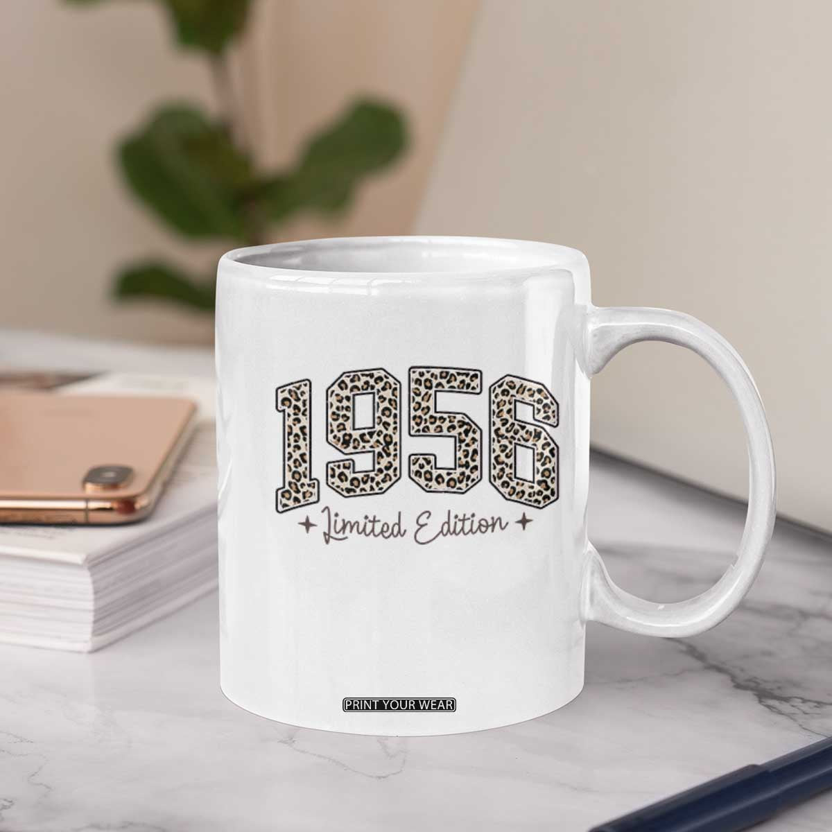 1956 Retro Birthday Coffee Mug 70 Year Old Leopard 70th Birthday Gifts For Women TS10 Print Your Wear