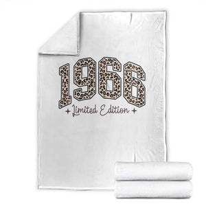 1966 Retro Birthday Throw Blanket 60 Year Old Leopard 60th Birthday Gifts For Women TS10 White Print Your Wear