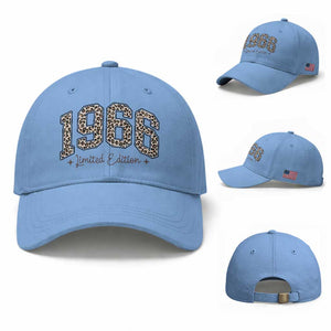 1966 Retro Birthday Baseball Cap 60 Year Old Leopard 60th Birthday Gifts For Women TS10 Baseball Cap Universal Fit Light Blue Print Your Wear