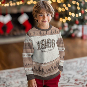 1966 Retro Birthday Ugly Christmas Sweater 60 Year Old Leopard 60th Birthday Gifts For Women TS10 Mocha Mousse Print Your Wear