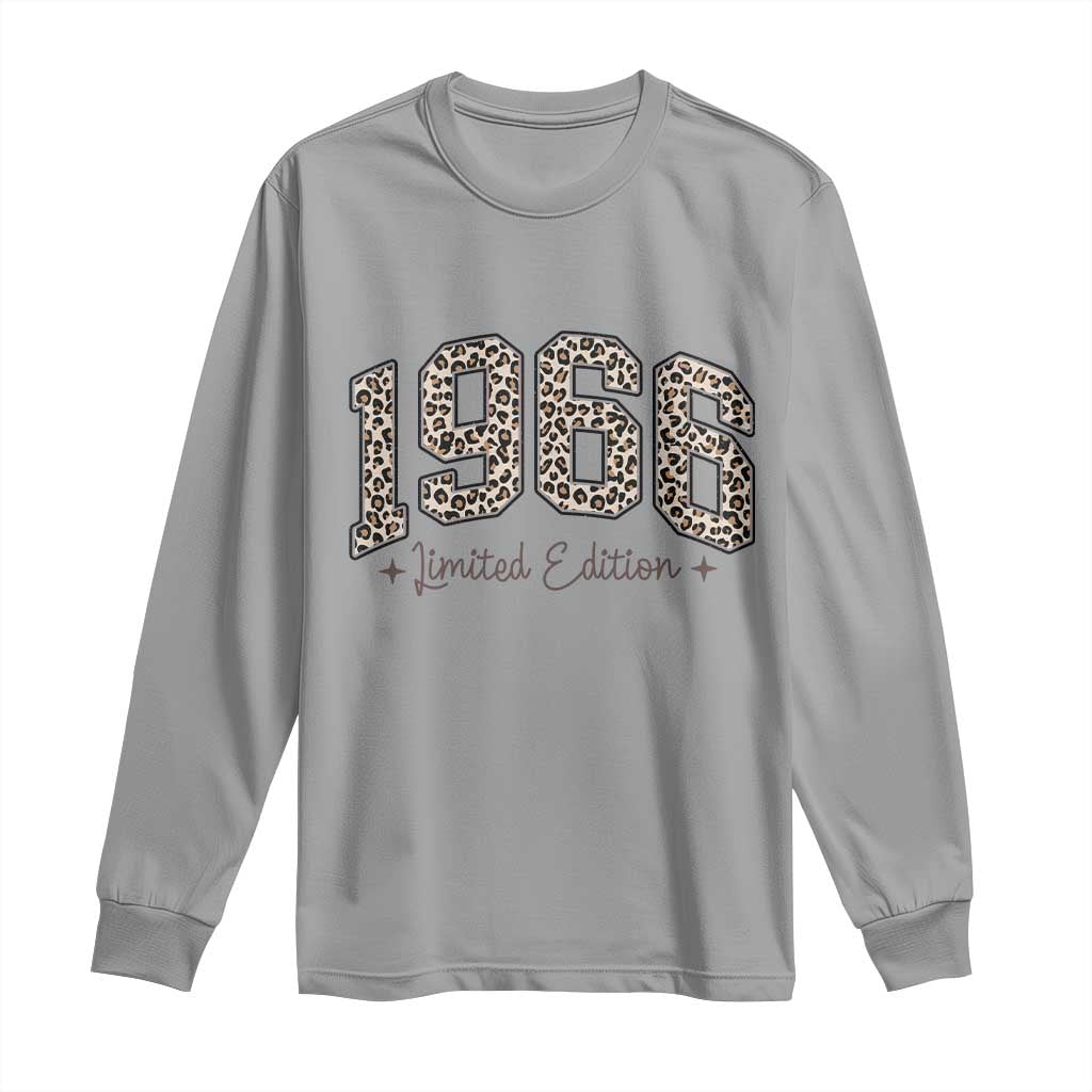 1966 Retro Birthday Long Sleeve Shirt 60 Year Old Leopard 60th Birthday Gifts For Women TS10 Sport Gray Print Your Wear