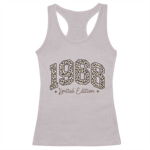 1966 Retro Birthday Racerback Tank Top 60 Year Old Leopard 60th Birthday Gifts For Women TS10 Ice Gray Print Your Wear
