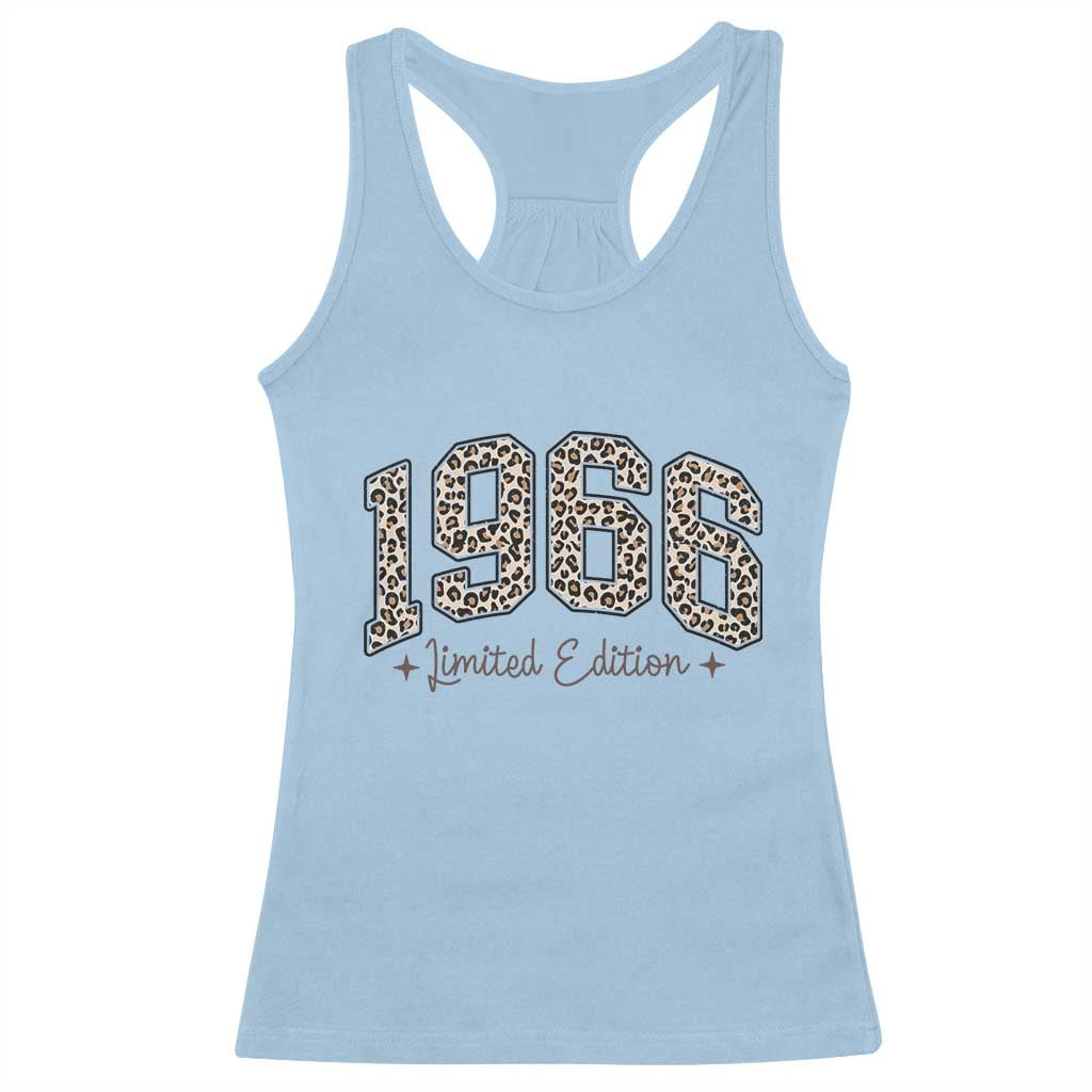 1966 Retro Birthday Racerback Tank Top 60 Year Old Leopard 60th Birthday Gifts For Women TS10 Light Blue Print Your Wear