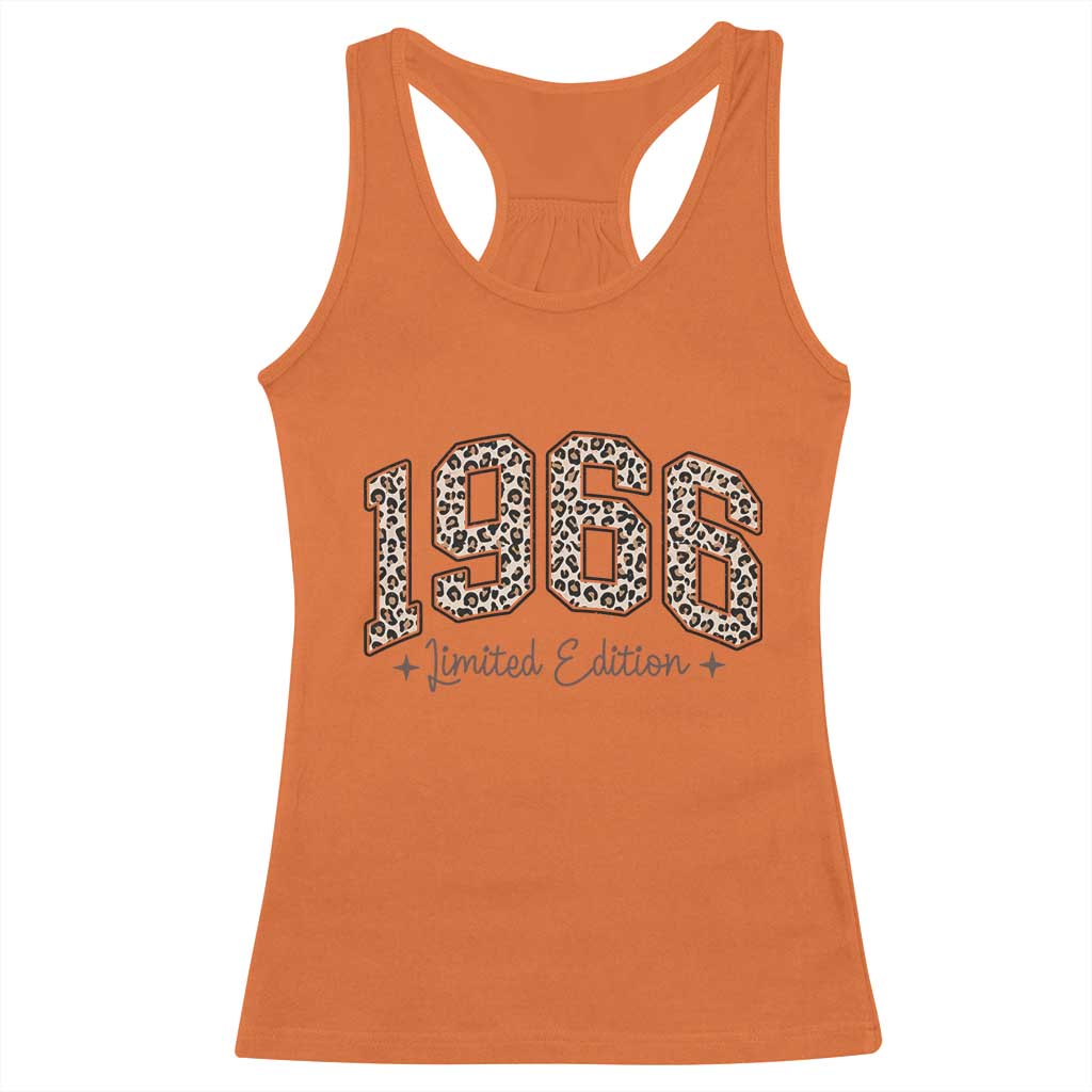 1966 Retro Birthday Racerback Tank Top 60 Year Old Leopard 60th Birthday Gifts For Women TS10 Orange Print Your Wear