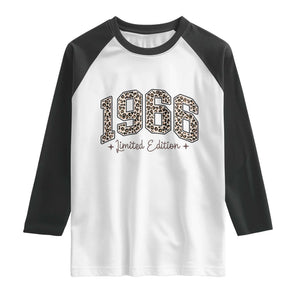 1966 Retro Birthday Raglan Shirt 60 Year Old Leopard 60th Birthday Gifts For Women TS10 White Black Print Your Wear