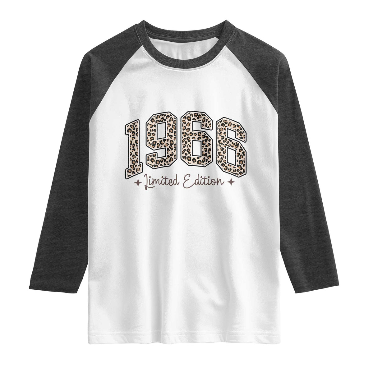 1966 Retro Birthday Raglan Shirt 60 Year Old Leopard 60th Birthday Gifts For Women TS10 White Heather Charcoal Print Your Wear