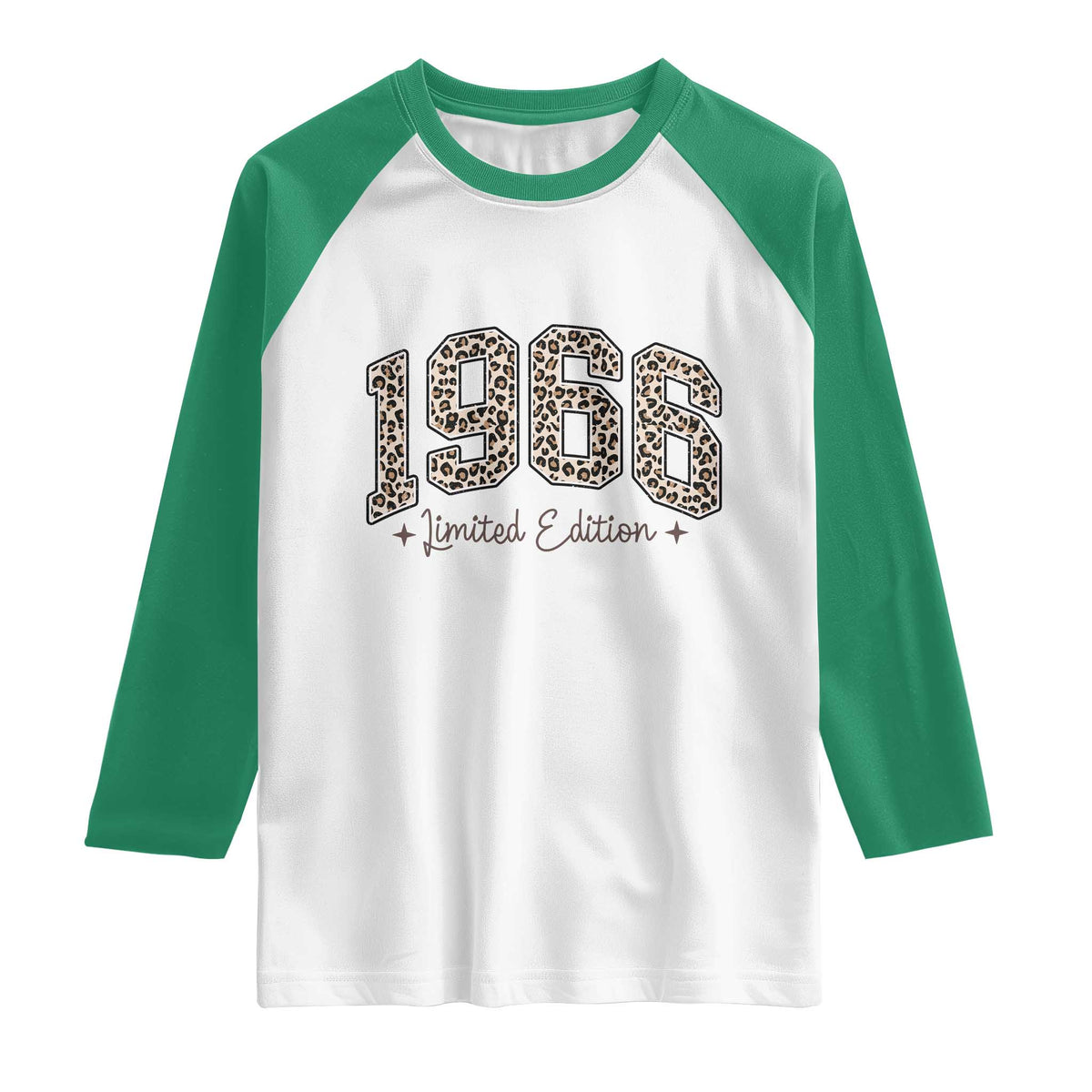 1966 Retro Birthday Raglan Shirt 60 Year Old Leopard 60th Birthday Gifts For Women TS10 White Kelly Green Print Your Wear