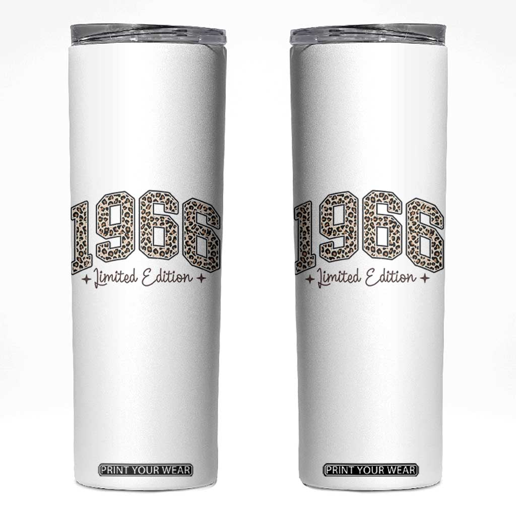 1966 Retro Birthday Skinny Tumbler 60 Year Old Leopard 60th Birthday Gifts For Women TS10 White Print Your Wear