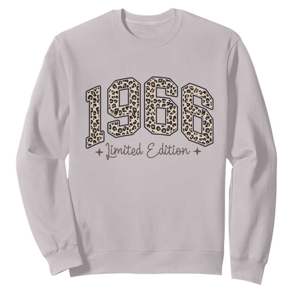 1966 Retro Birthday Sweatshirt 60 Year Old Leopard 60th Birthday Gifts For Women TS10 Ice Gray Print Your Wear